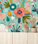 Stylish Hand Drawn Poppies Wallpaper Tasteful