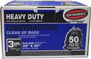 Dynamic 03500 42 Gal 3mil Black Heavy Duty Contractor Trash Bag 50Ct