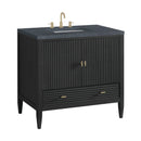 James Martin Myrrin 36" Single Bathroom Vanity, Carbon Oak