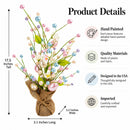 Easter Berry & Egg Floral Branch Arrangement Spring Tabletop Centerpiece with Burlap Base 17.5 Inches