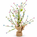 Easter Berry & Egg Floral Branch Arrangement Spring Tabletop Centerpiece with Burlap Base 17.5 Inches