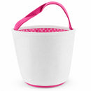Set of 2 Easter Bunny Tote Bags – Soft Fabric Egg Hunt Baskets Carry Pouches for Kids 9.5 Inches Tall