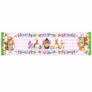 Fabric Easter Table Runner Featuring Playful Bunnies and Pastel Eggs 73 Inches Long