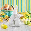 Elegant Ceramic Mother Bunny with Baby Figurine 8 Inches Tall