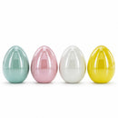 Set of 4 Multicolored Pearlized Ceramic Easter Eggs