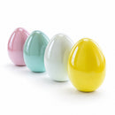 Set of 4 Multicolored Pearlized Ceramic Easter Eggs
