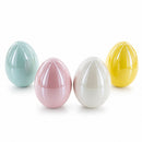 Set of 4 Multicolored Pearlized Ceramic Easter Eggs