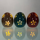 Set of 3 Pearlized Ceramic Easter Egg Lanterns