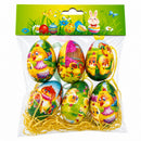 Set of 6 Chicks Vintage Style Hanging Easter Egg Ornaments