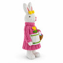 Bunny Figure with Pastel Basket and Sweater Detail 5.8 Inches Tall