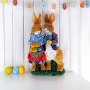 Loving Easter Bunny Pair Figurine With Festive Basket 6.2 Inches Tall