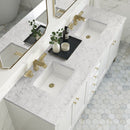 James Martin Chicago 72" Double Bathroom Vanity, Glossy White