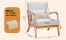Mid-Century Modern Accent Chair, Arm Chair Living Room Chairs with Pillow Upholstered Reading Chair with Solid Wood Frame &  Living Room Bedroom Balcony (Antique Dark Grey)