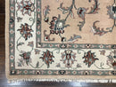 Indo Persian Rug 6x9, Handmade Vintage Wool Carpet, Floral Allover