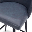 Counter Height Bar Stools 3 Pack Blue Faux Leather Swivel