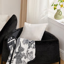 Upholstered 2-Piece Storage Ottoman Set with Metal Legs, Faux Fur, Black, 29.9' Wide