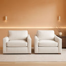 47 Inch Wide Ivory Upholstered Contemporary Armchair