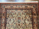 Antique Persian Rug 5x7, Allover Floral with Vases, Beige and Red, Belgian Power Loomed Rug, Vintage