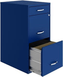 Blue 18In Deep 3 Drawer Metal File Cabinet Fully Assembled