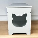 39.4' Top open Cat Litter Box Enclosure Furniture, Cat Washroom, Hidden Litter Box Cover, Cabinet for Large Cat, Dog Proof Cat Litter Boxes, Hideaway Litter Box, Cat House, White