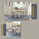 Seven Piece Weathered Whitewash Dining Set Collection