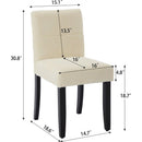 Hengming vertical striped dining chair, thick cushion without armrest, suitable for dining room, living room, study and other occasions,set of 2