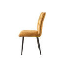 Modern Velvet Dining Chairs 2-Piece Set-Soft Cushioned Seats with Iron Frames in Mustard  Yellow