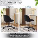 Candy Chair Jet Black Armless Desk Chair With Teddy Fleece