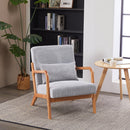 Mid-Century Modern Accent Chair, Arm Chair Living Room Chairs with Pillow Upholstered Reading Chair with Solid Wood Frame &  Living Room Bedroom Balcony (Antique Dark Grey)