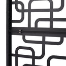 Outdoor & Indoor Privacy Screen Metal Privacy Screen 76' H×48' W, Freestanding Decorative Privacy Screen for Deck Balcony Patio, Privacy Fence Panels for Outside Lawn Garden PS114 BLACK