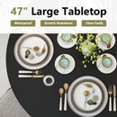 47 Inch Round Dining Table For 4 With Storage Shelf Black