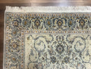 Persian Kashan Rug, Unique Colors, 225 KPSI, Light Green and Light Blue