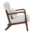 Mid-Century Modern Accent Chair, Arm Chair Living Room Chairs with Pillow Upholstered Reading Chair with Solid Wood Frame & Living Room Bedroom Balcony (beige)