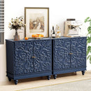 Midnight Blue Luxury Accent Sideboard With 2 Doors