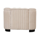 Modern Velvet Upholstered 3-Piece Sofa Set with Rubber Wood Legs in Beige