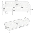 67.71 Inch Faux leather sofa bed with adjustment armres