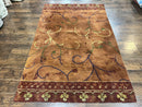 Pottery Barn Rug 5x8, Vintage Hand Tufted Carpet, Wool and Silk, Rust & Maroon