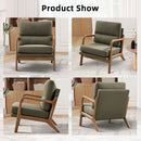 Mid Century Emerald Linen Upholstered Accent Chair