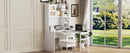 Computer Desk with 90 Degree Rotating Desktop, 43x70 Inch Office Desk with Storage Drawer and Cabinets, Gaming Desk with Shelves, Writing Desk for Study, Work Desk for Home Office Bedroom Living Room