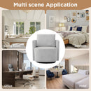 Modern 360° Swivel Accent Barrel Armchair in Grey Chenille, 29.9' Upholstered with Curved Design for Living Room, Bedroom, Office, and Hotel
