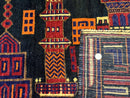 Balouch Rug 3x5, City Pictorial, Afghan Rug