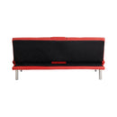 67-inch Red Leather Multifunctional Double Folding Sofa Bed with Coffee Table for Office Use