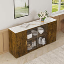 2405Wooden side cabinets with glass doors for dust prevention, modern storage display lockers for living and dining rooms and other domestic areas