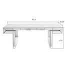 Luxury Rectangular Mirror Coffee Table with Fluted Tempered Glass, Light Luxury Style, Easy Assembly