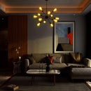 Black 12 Light Sputnik Chandelier Farmhouse Pendant
