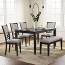 Cherry Brown Transitional Table Set Cushioned Chairs