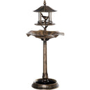 3-in-1 Garden Bird Bath Bowl Pedastal with Bird Feeder, Large Water Basin, & Underneath Flower Planter