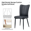 Modern Black PU Chair Set - Four Pieces with Vertical Backrest Design for Kitchen and Living Rooms