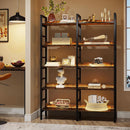 Rustic Brown 5 Tier Etagere Bookcase 71 In High 47 In Wide