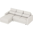 L-shaped Modular Sectional Sofa with Removable Back Cushions and 3 Pillows, Suitable for Living rooms, Offices, and Apartments